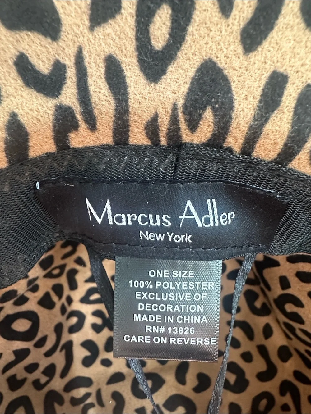 Marcus Adler Leopard Print Fedora Hat (New) O/S